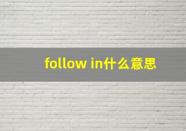 follow in什么意思